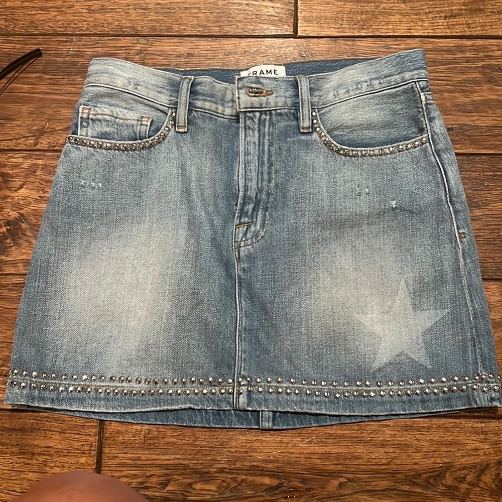 Frame denim studded skirt size 25